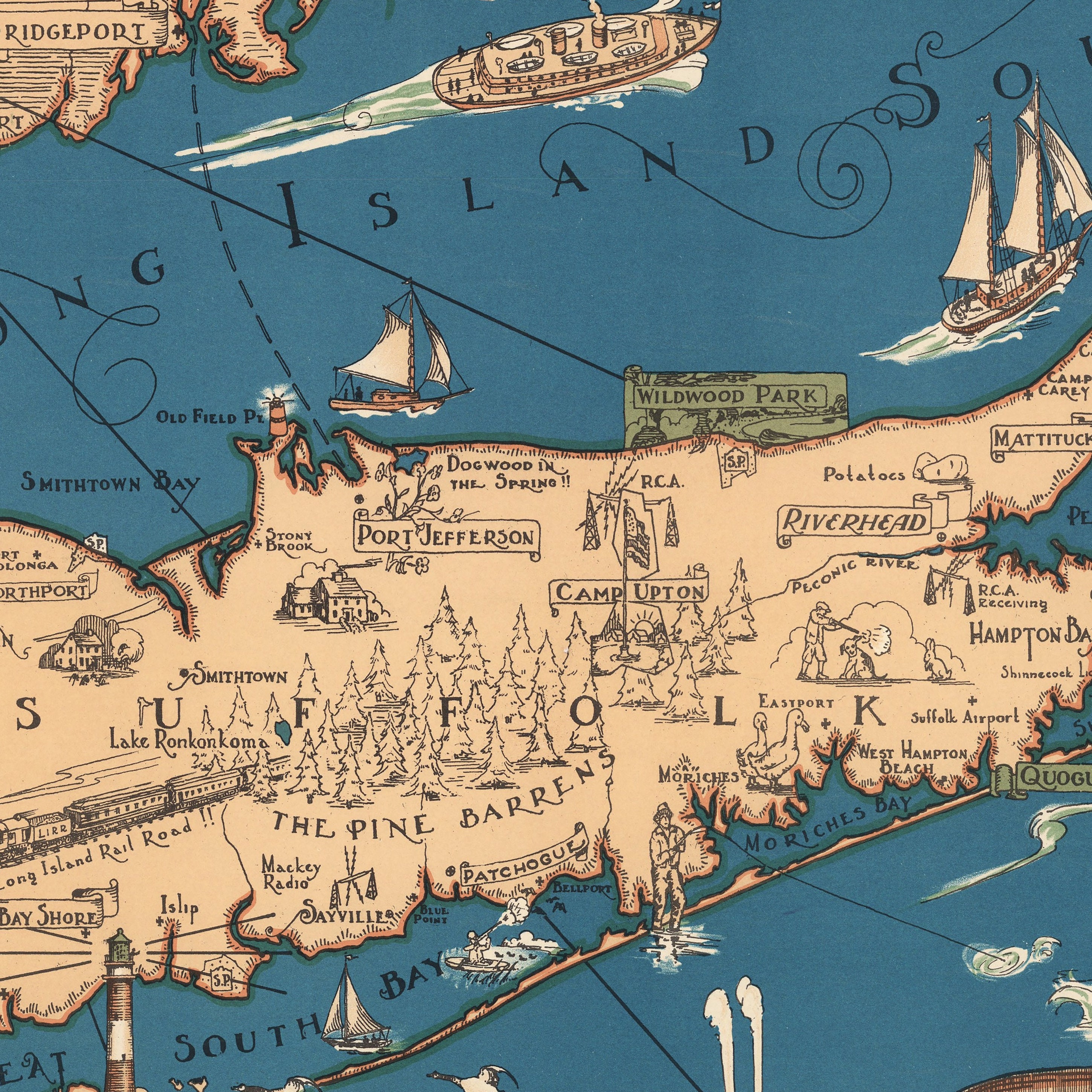 Map of Long Island Classic Pictorial Historic Map 1933.  Etsy