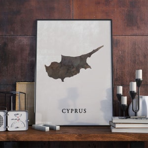 Cyprus Map Print: Vintage Style Travel Poster