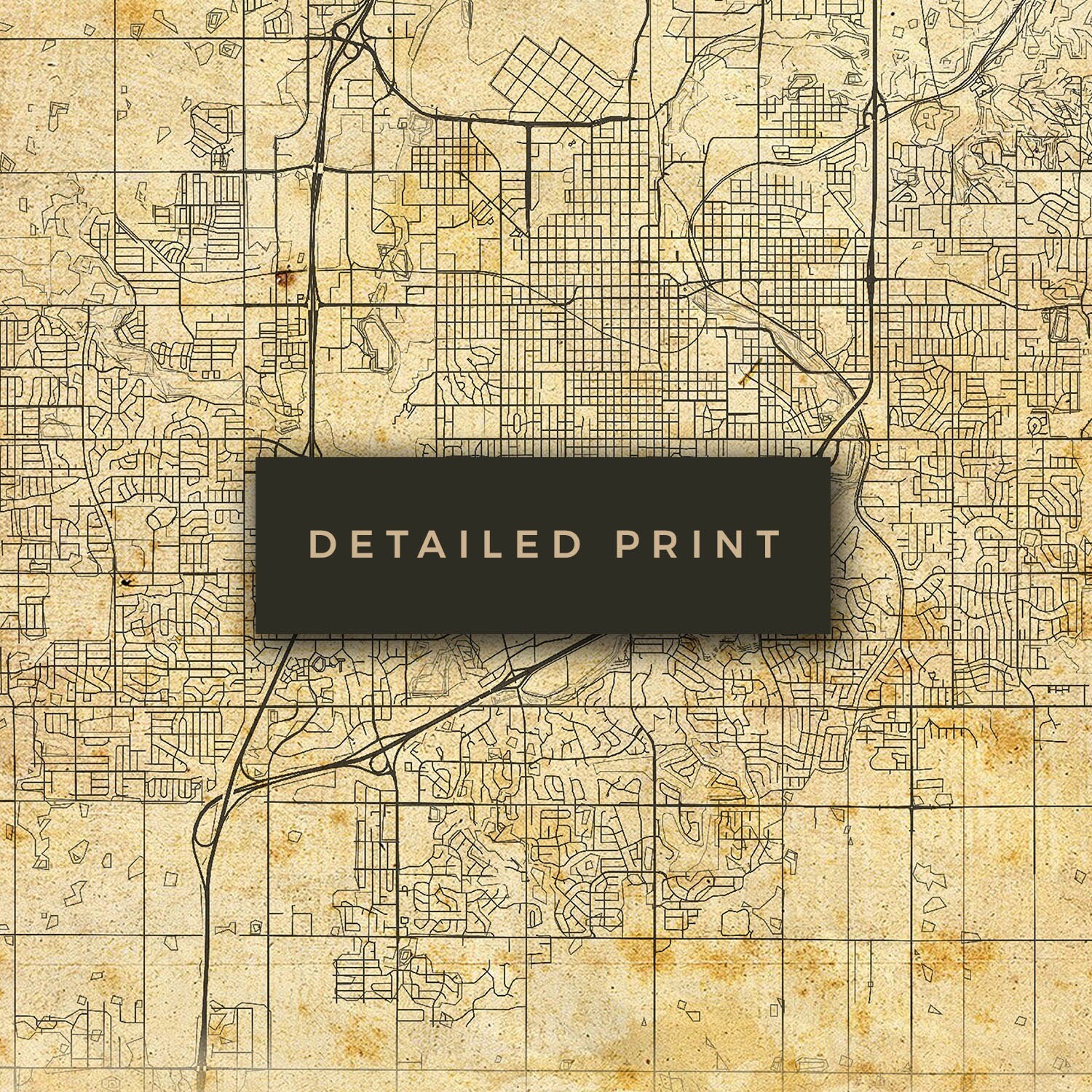 Sioux Falls Vintage Map Poster Wall Art City Artwork Print Etsy