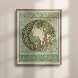 Alphonse Mucha Art Nouveau Poster: Vintage Romantic Decor
