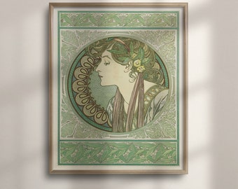 Alphonse Mucha Art Nouveau Poster: Vintage Romantic Decor