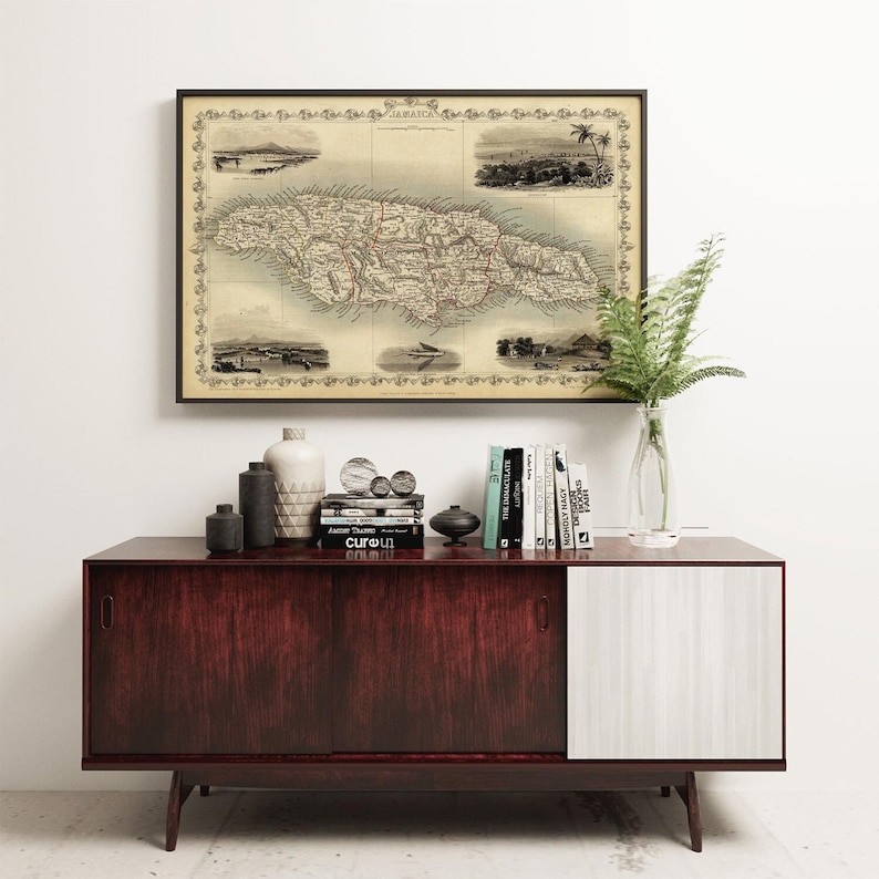 Antique Jamaica Map Print: 1851 Historic Wall Art image 2