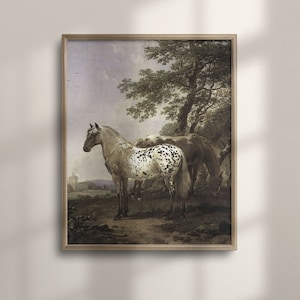 Equestrian Wall Art: Vintage Horse Oil Painting