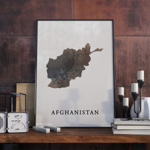 Afghanistan vintage style map print, Afghanistan map poster, Asia gift, Afghanistan wall art decor, map gifts, gift coworker, VO201