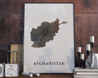 Vintage Afghanistan Map Print: Asia Wall Art Decor