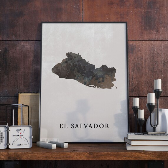 El Salvador Map Poster: Vintage Style Travel Decor