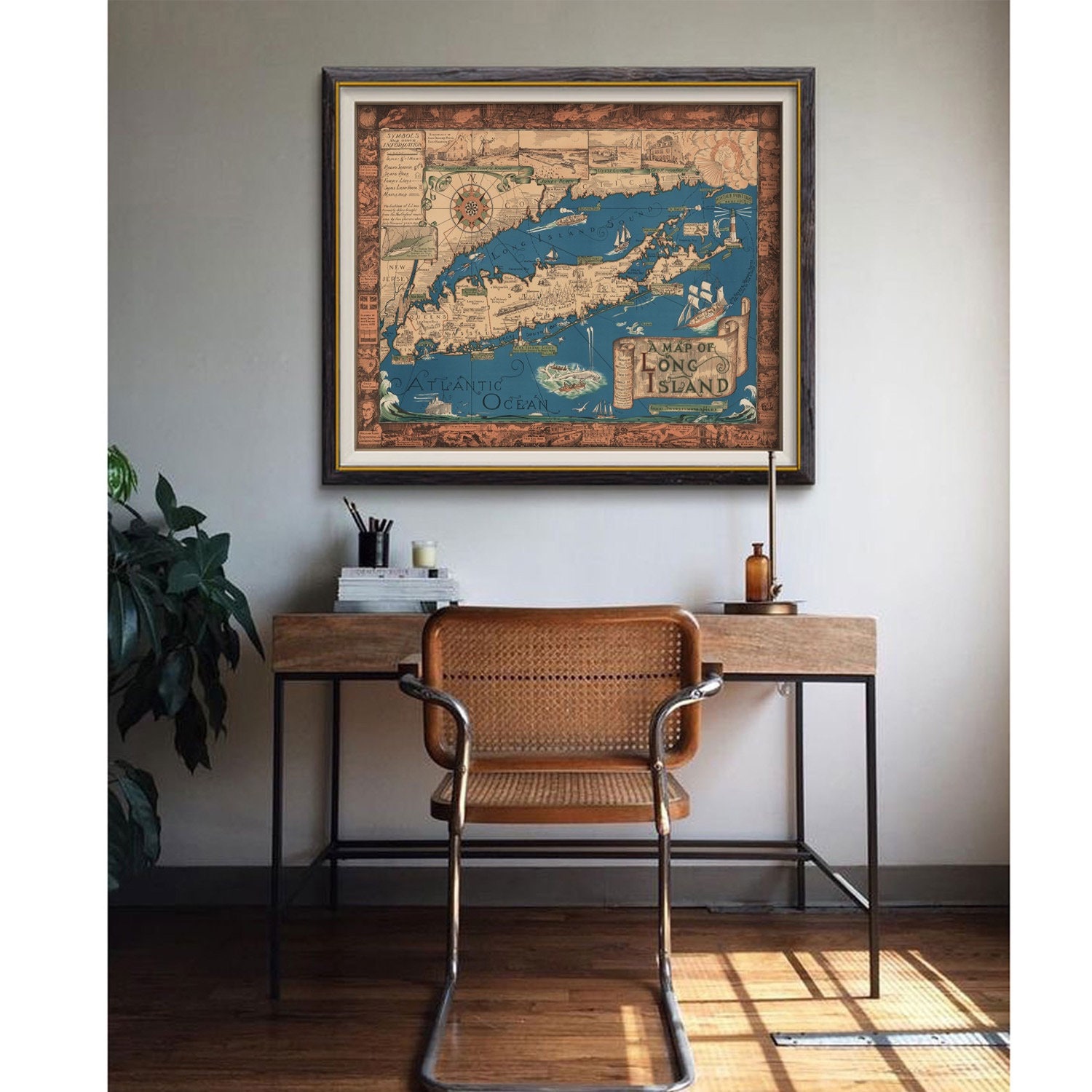 Map of Long Island Classic Pictorial Historic Map 1933. - Etsy