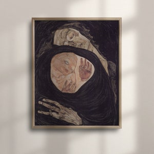 Egon Schiele, Dead Mother 1910, Fine Art Giclee Reproduction, Schiele Poster, Housewarming Gift, Living Room Wall Decor, Colorful, C16-1034