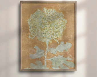 Framed Botanical Art, Chrysanthemum Oil Painting on FSC Matte Paper