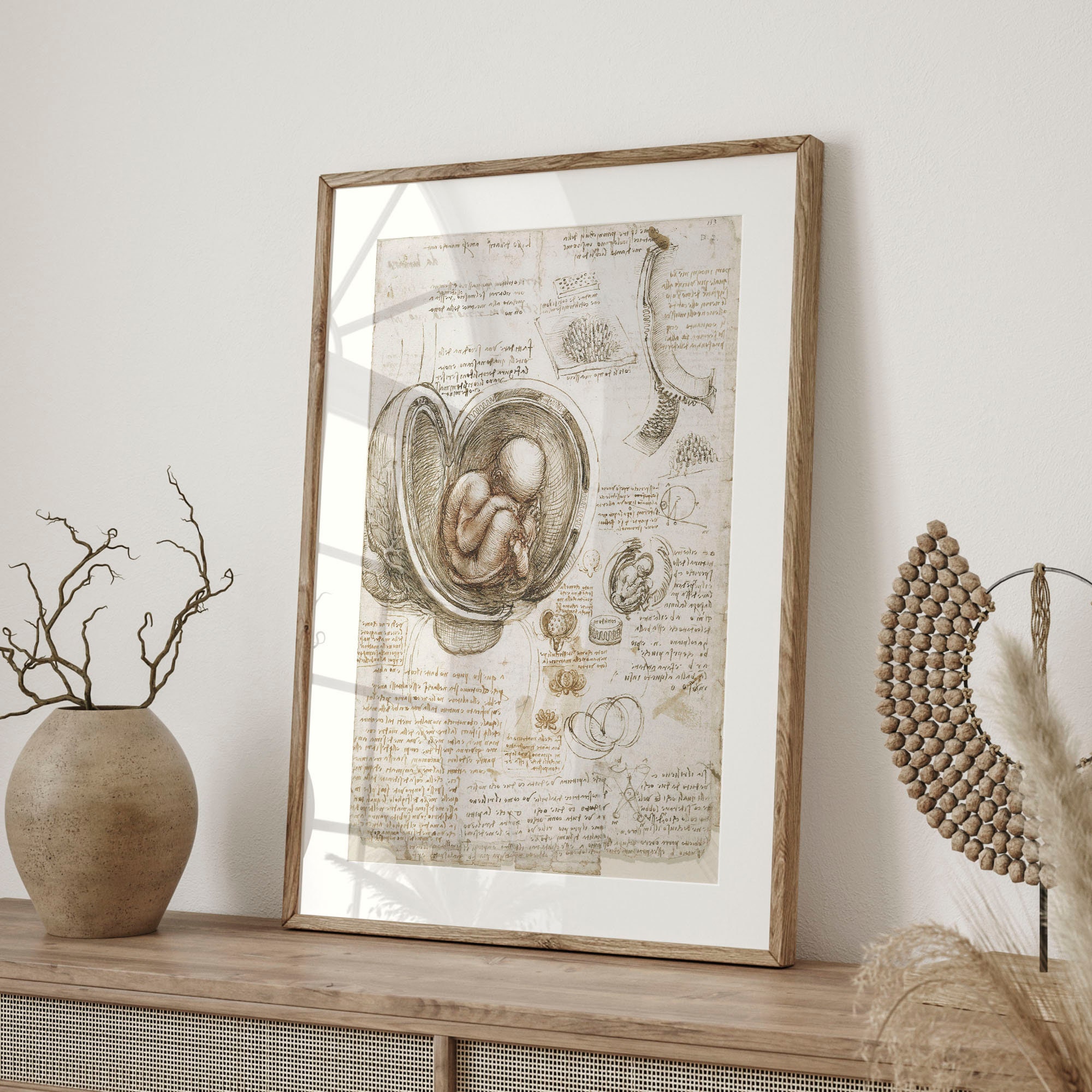 Vintage Da Vinci Anatomical Fetus Print, Medical Wall Art, C16-964 - Etsy