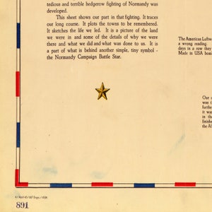 Puede incluir: Un mapa vintage con una estrella dorada en el centro. El mapa est&aacute; rodeado por un borde rojo, blanco y azul. El texto en el mapa dice "The American Luftw. a wrong reading. days in a row they Made in USA bom".