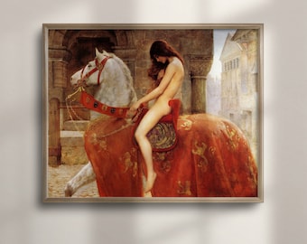 Lady Godiva Classic Painting, High Quality Art Poster, Vintage Artwork, British History Wall Decor, Museum Quality Art, C16-277