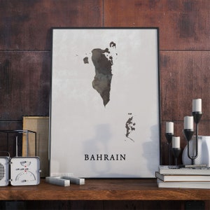 Bahrain Karte Druck, Bahrain Karte Poster, Mittlerer Osten Geschenk, Bahrain Wand Kunst Dekor, Vintage Poster, Geschenk für den Ruhestand, VO187