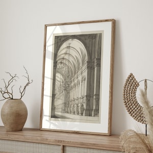 Antique Architecture Sketch Print: Vintage Etching Gallery Wall Art image 2