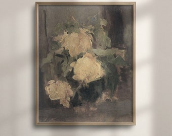 French Country Yellow Rose Art Print: Floral Still Life