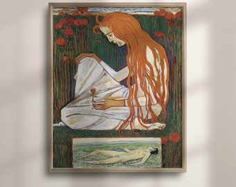 Ferdinand Hodler's The Dream Art Nouveau Print: Romantic Feminine Wall Decor