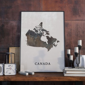 Kanada Karte Vintage Stil, Kanada Karte Poster, Nordamerika Geschenk, Kanada Wand Kunst Dekor, Retro Poster, Wandschmuck, VO112