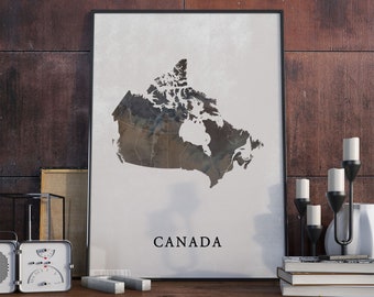 Canada vintage style map print, Canada map poster, North America gift, Canada wall art decor, retro poster, wall decorations, VO112