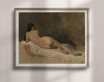 Study of a Reclining Nude Print: Isidore Pils Bedroom Wall Art, French Figure Painting