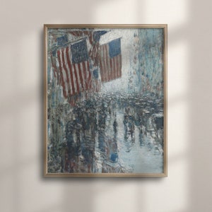 Vintage American Flag Painting: Retro Patriotic Wall Art