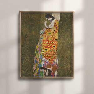 Hope II (1907) de Gustav Klimt, Impresión de bellas artes, Reproducción de obras de arte clásicas, Art Nouveau, Arte de pared, Tema abstracto de mujer embarazada, C16-1295