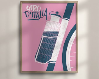 Giro D'Italia Cycling Art Print: Italy Bike Tour Poster