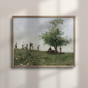 Vintage Fisherman Oil Painting Print: Classic Fishing Decor