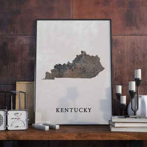 Kentucky vintage style map print, Kentucky map poster,  gift, Kentucky wall art decor, map decor, gifr for a friend, VO24