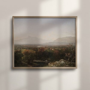 Antike Herbst Landschaft Kunst, Vintage Herbst Baum Wandkunst, rustikale Herbst Wand-Dekor, Saisonale Landschaftsmalerei, C16-420
