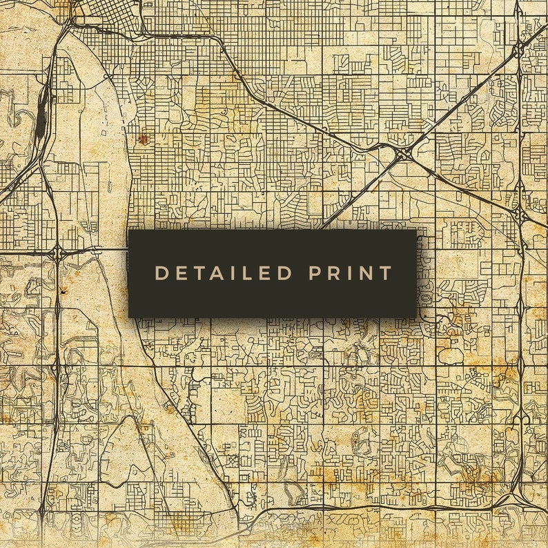 Tulsa Vintage Map Poster Wall Art City Artwork Print Etsy