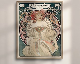 Art Nouveau Poster: Alphonse Mucha Reproduction, Vintage Decor