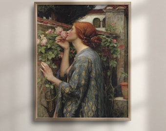 The Soul of the Rose Print: John William Waterhouse Painting, Vintage Botanical Art