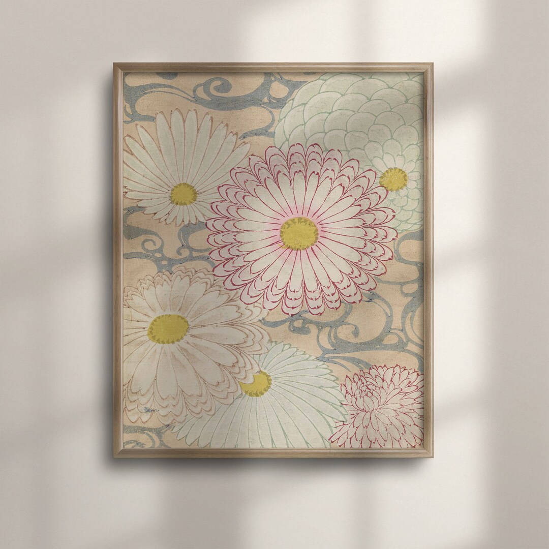 Japanese Floral Print: Water Lily Botanical Art, Vintage Wall Decor - Etsy