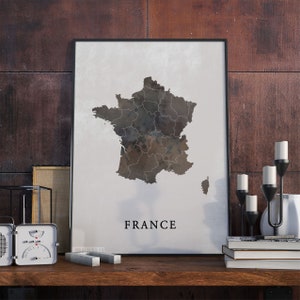 Frankreich Vintage Stil Karte Druck, Frankreich Karte Poster, Geschenk, Frankreich Wand Kunst Dekor, Vintage Poster, Geschenk Tante, VO73