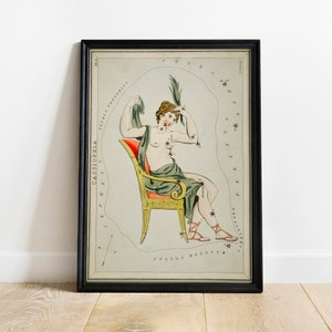 Cassiopeia Print: Antique Astronomical Chart, Vintage Space Art