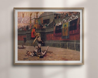 Pollice Verso Print: Jean-Léon Gérôme Roman Wall Art, Gladiator Arena History Painting