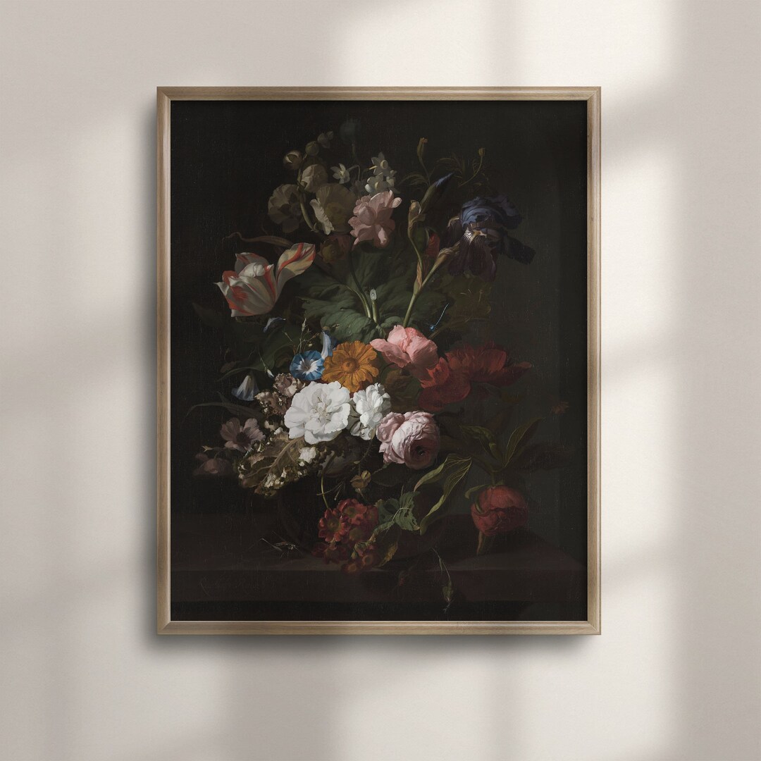 Vintage Floral Still Life Art Print: Antique Roses Painting - Etsy