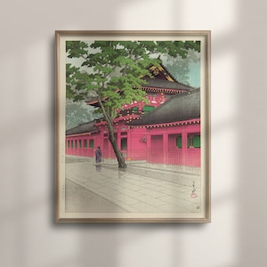 Kawase Hasui Ukiyo-e Print: After the Rain at Sanno, Japanese Art