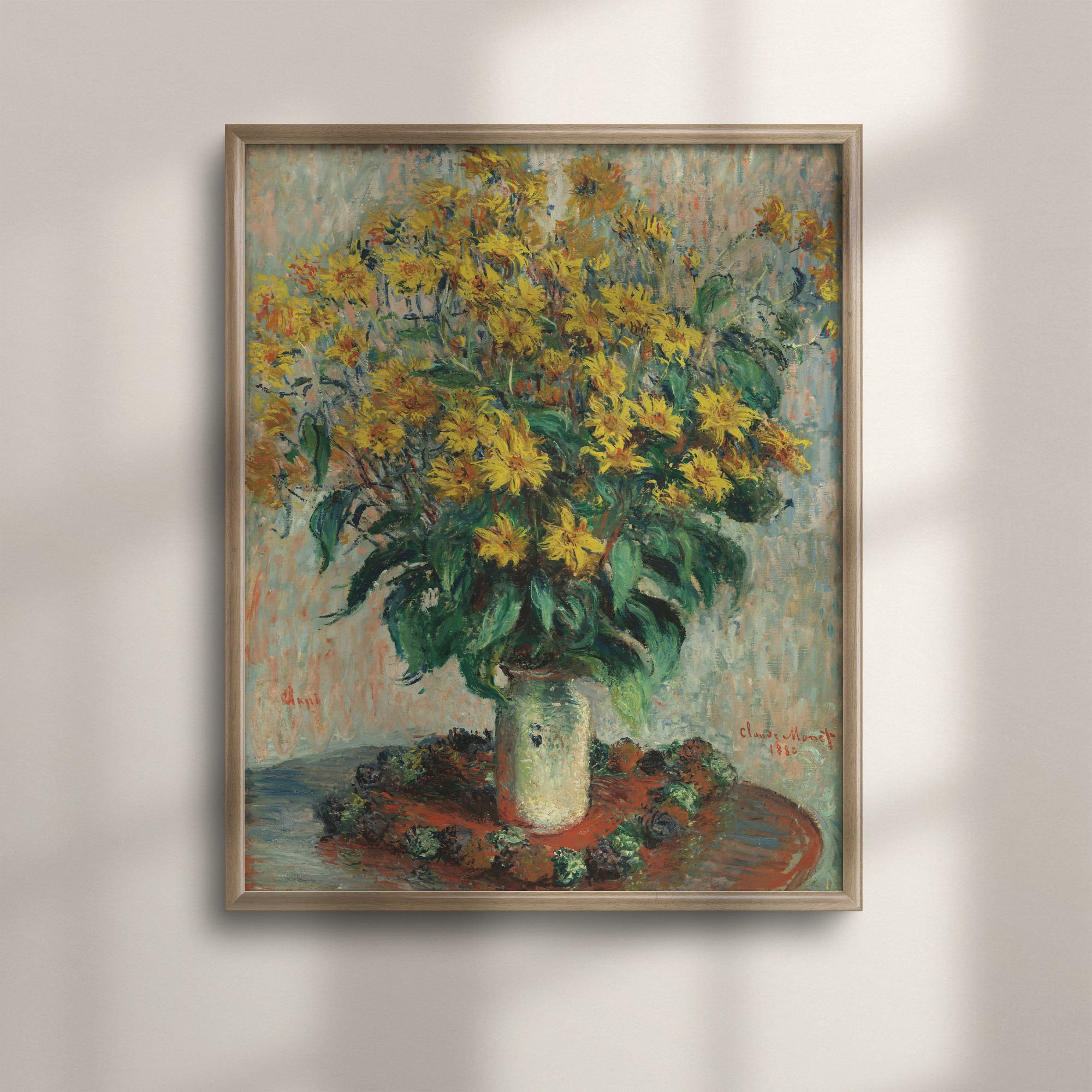 Claude Monet Jerusalem Artichoke Flowers 1880 Poster, Vintage Floral Decor, Classic Fine Art, Colorful Museum Exhibition, C16-1309