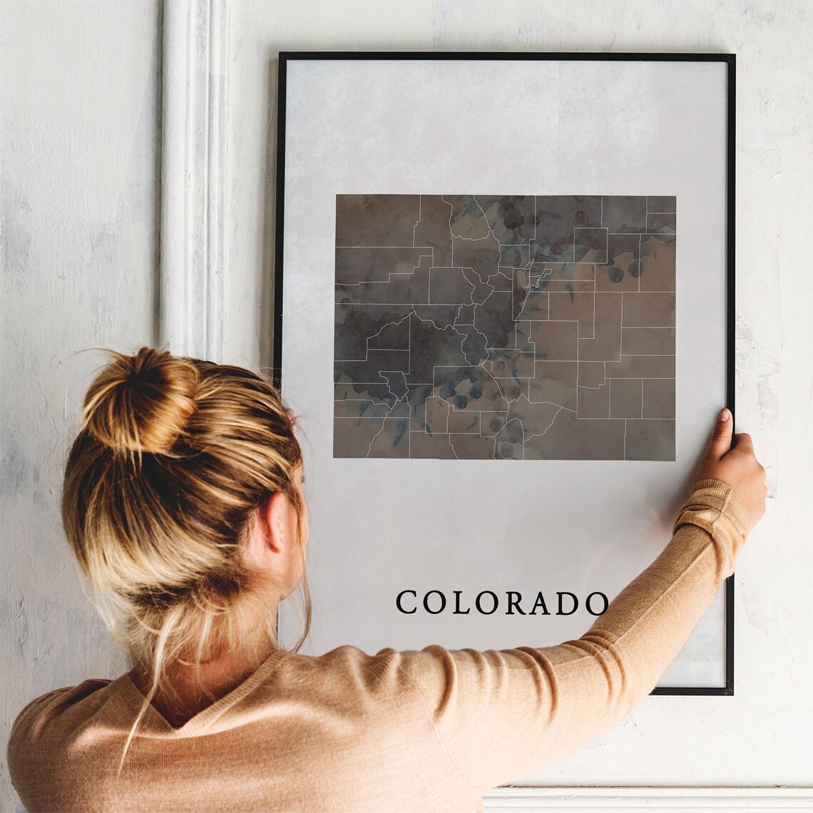 Colorado Vintage Style Map Print Colorado Map Poster Gift Etsy