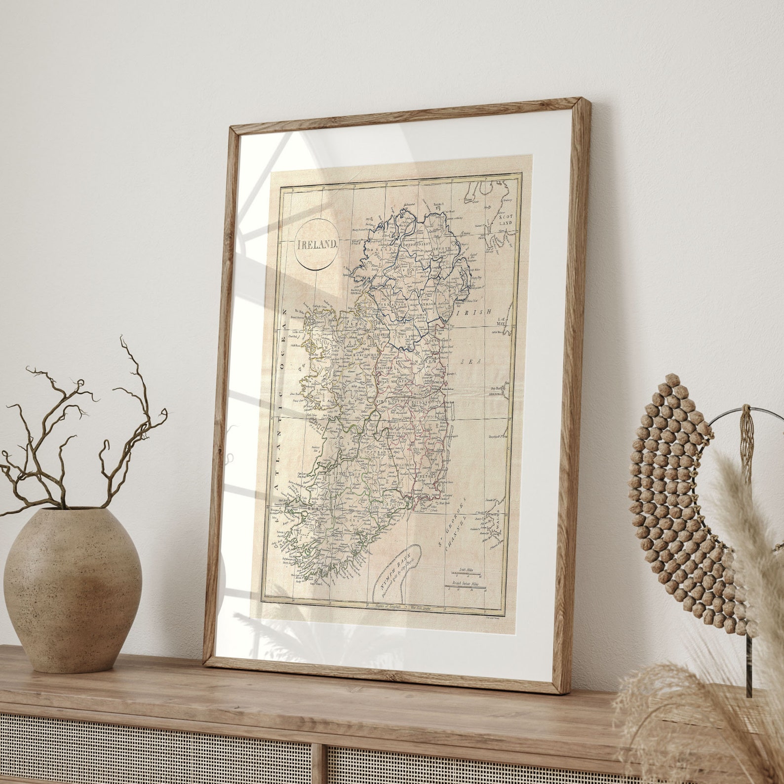 Rustic Irish Map Antique Ireland Map Print: 1799 Vintage Irish Wall Art - Etsy