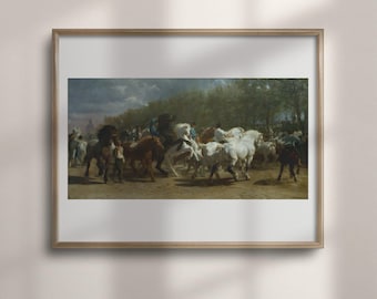 The Horse Fair Print: Rosa Bonheur Equestrian Wall Art, French Horse Painting for Country Decor