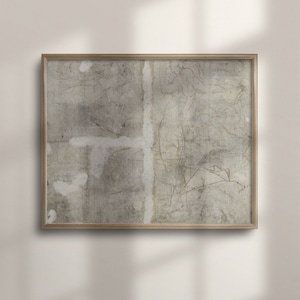 Vintage Abstract Sketch, Antique Rustic Farmhouse Drawing, Neutral Wall Art, Minimalist Etching, Rustic Decor, C16-250