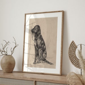 Vintage Black Labrador Art Print: Antique Dog Portrait image 2