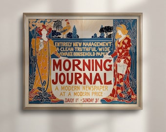 Art Nouveau "Morning Journal" Print: La Belle Epoque Vintage Decor