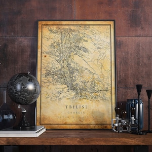 Tbilisi Vintage Map Poster Wall Art | City Artwork Print | Antique, rustic, old style Home Decor | Georgia prints gift | M541