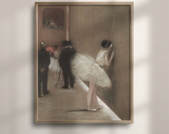 Vintage Ballerina Art Print: French Style Ballet Dancer Decor