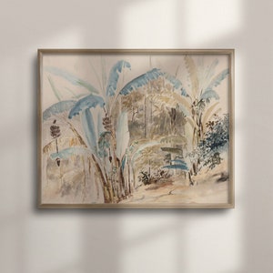 Vintage Palm Tree Painting: Tropical Scenery Wall Art