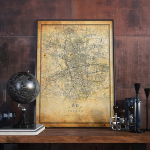 Łódź Vintage Map Poster Wall Art | City Artwork Print | Antique, rustic, old style Home Decor | Poland prints gift | M557