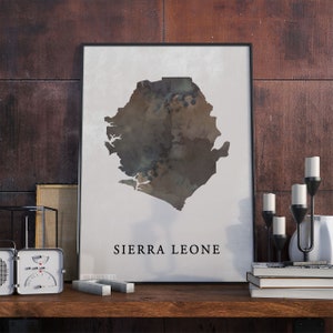 Sierra Leone Map Print: Vintage Style Wall Art Decor